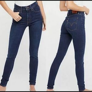Levi's Premium Mile High Super Skinny Jeans Women's Size 26 Stretch Blue Dark